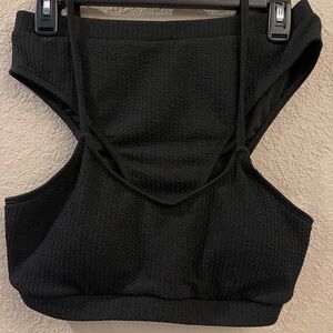 Black Textured Bikini Set